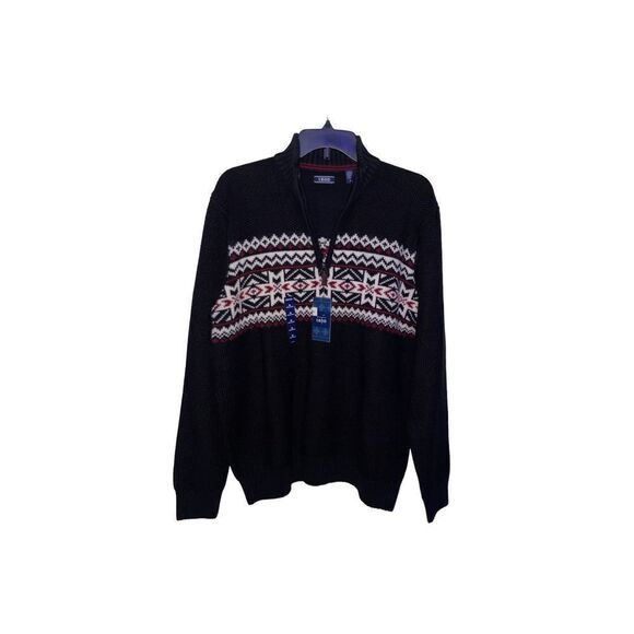 IZOD Fairisle Men’s Quarter Zip Size Medium NWT - Picture 2 of 4